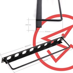 1U Single Space Rack Panel 8 Cut outs For D Connectors W/ Lacer Bar 19″ 483mm
