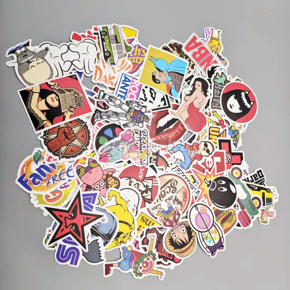 100 Skateboard Stickers Vinyl Laptop Luggage Decals Dope Sticker Lot Bomb