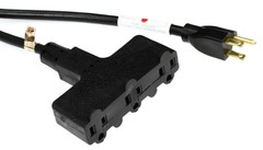 Pro Co E143-6PB 14-gauge NEMA 5-15P to 3 NEMA 5-15R Power Extension Cord – 6