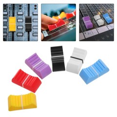 12Pcs Reusable Flat Push Knobs Plastic Mixer Fader Caps Assorted Colors