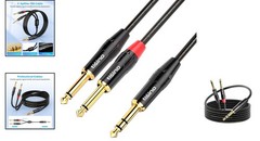 Versatile 1/4 TRS to Dual 1/4 TS Insert Cable – Maximum Audio Flexibility