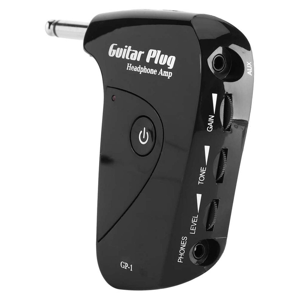 Bass Headphone Amp, Mini Portable Amplifier Plug, Travel Black