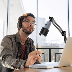 Microphone Boom Arm, Adjustable Microfono Stand Mic Arm with Extra-large Pop …