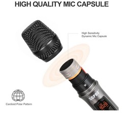 SGPRO Multiple-Purpose Wireless Microphone Set Compact Receiver Mute Function