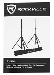 2 Rockville RVSS2 Tripod DJ PA Church Club Scene White Speaker Stands+Carry Case