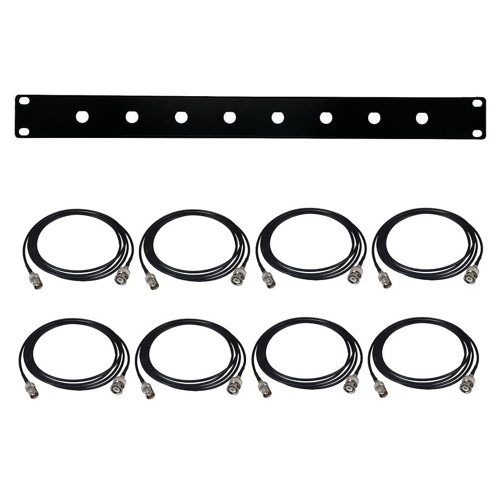 Front Mount 8 Antenna Rack Kit for Shure Wireless with 8 40 inch BNC Cables