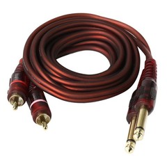 1.5m / 5ft Dual 6.35mm 1/4 inch to 2 OFC Cable