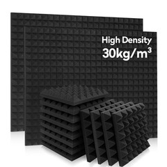 36 Pack AUSLET Acoustic Panels 12 x 12 x 12 x 12 x 2 Inches, 36 Pack-30kg/m3