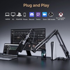 USB Microphone, 192KHZ/24Bit Plug & Play PC Computer Podcast Condenser Cardio…