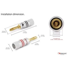 Nakamichi 24K Gold Banana Plug Speaker Connectors 12-18AWG (4pcs)