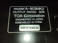 TOA 900 Series II Mixer Amplifier Model A-903MK2 w/U-01 Modules (x3)