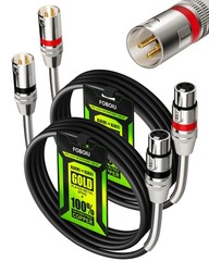 XLR Cables 6ft 2 Pack, XLR Microphone Mic Cable, Shielded Balanced 3-pin Male…