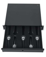 Gator GRW-DRWMIC10 2RU, 14.2 Deep Lockable Rack Drawer with 10x Mic Insert
