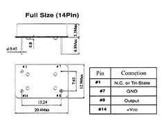 5pc Full size ( DIP 14pin package ) Crystal Oscillator 10.000MHz 5V 4pin 10MHz