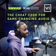 Shure MV6 USB Gaming Microphone Streaming Podcasting Black