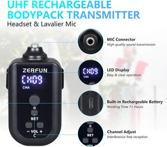 4-Channel Rechargeable Wireless Microphone System for Karaoke & Church Use