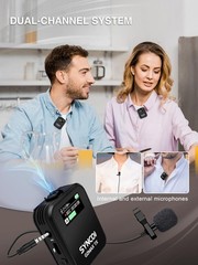 SYNCO Wireless Microphone System with Charging Case, G2A1 MEGA RX+TX 8GB Storage