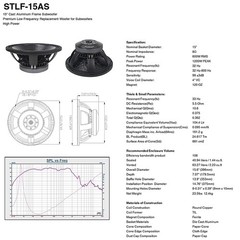 Sound Town 15″ Cast Aluminum Frame Woofer 600W Low Frequency Driver STLF-15AS