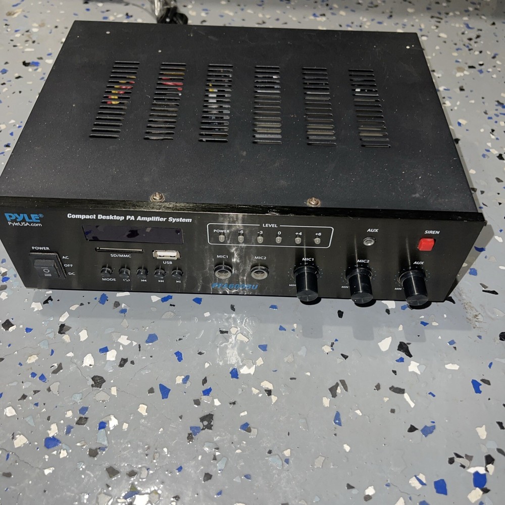 Pyle PFA600BU Wireless Bluetooth Amplifier Compact PA Speaker And Mic Receiver