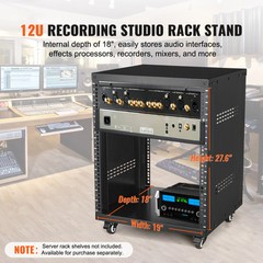VEVOR 12U AV Rack Stand 500 lbs Capacity Network Stereo Recording Studio Rack