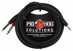 Pig Hog PB-S3410 10ft Male Stereo Breakout Cable, 3.5mm to Dual 1/4″ Mini 1/8