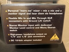 Behringer MA400 MICROMON Ultra-Compact Monitor Headphone Amplifier 120V Silver