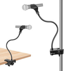 21 Inch Gooseneck Mic Stand for Desk Pole Tripod with Super Clamp Holder