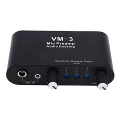 Microphone Preamp 3.5mm 6.35mm Mic Input AV Input Output 36dB Adjustable Ga RITU