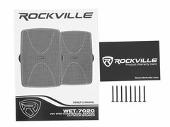 2 Rockville WET-7020B 5.25″ 70V Commercial Indoor/Outdoor Wall Speakers in Black
