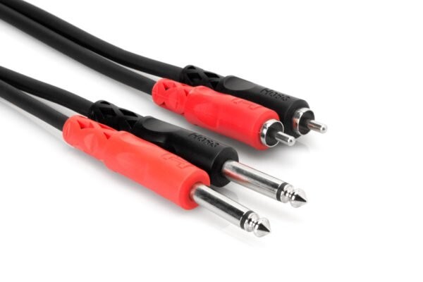 Hosa Technology 10 foot Stereo Interconnect, Dual Cable 1/4″ TS – RCA 3M CPR-203