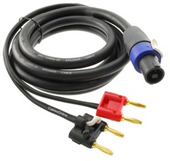 12AWG 4-Pole Neutrik SpeakOn to 2-Dual Banana Premium Speaker Cable
