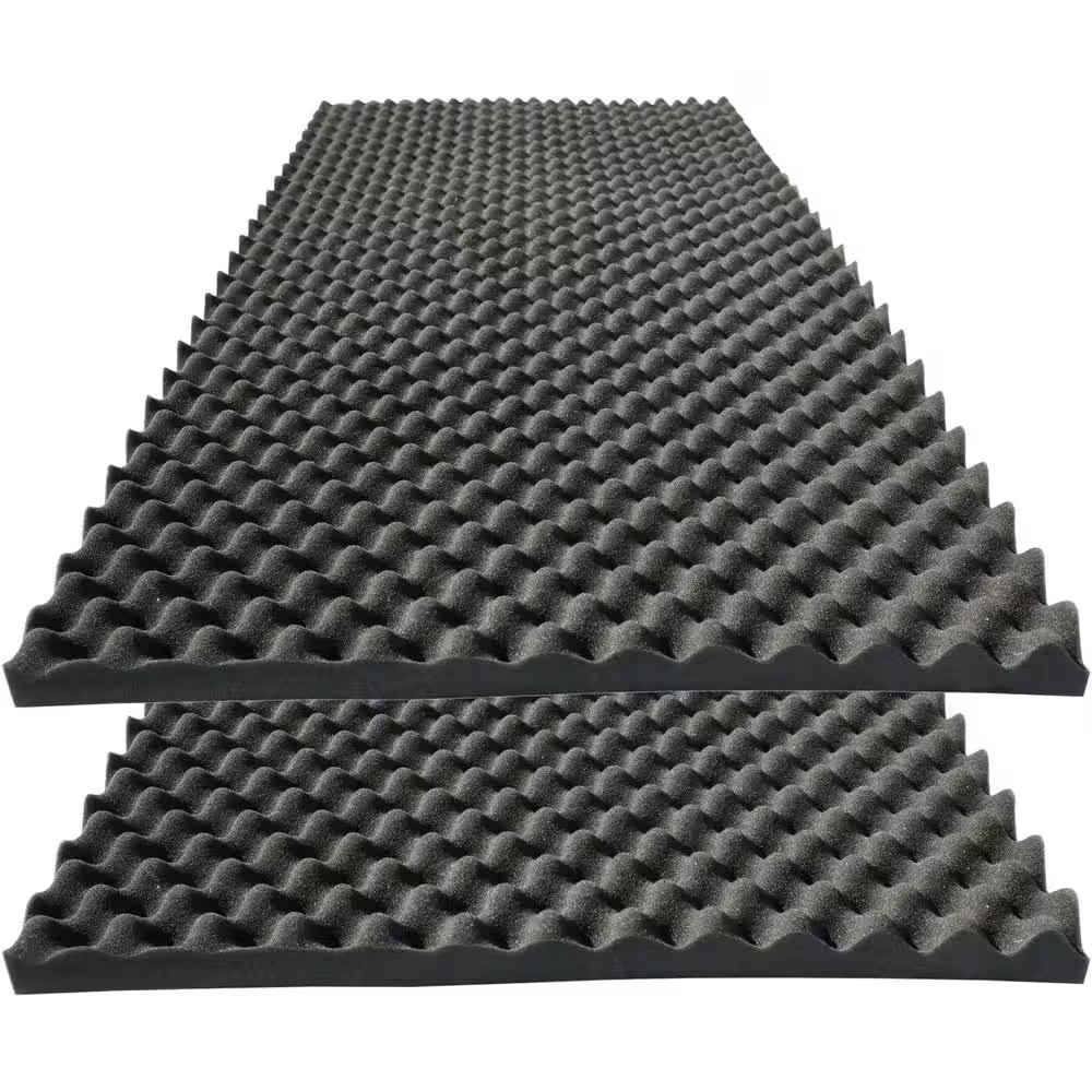 2-Pack 48X24X2 Inch Egg Crate Acoustic Foam Panels, High-Density Fireproof Sound