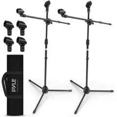 Universal Adjustable Tripod Microphone Stand – Pair of Heavy Duty Lightweight