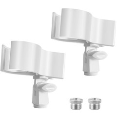 2 PCS White Versatile Microphone Holder Clip Fits 32-60mm Diameter Mics