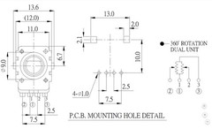 ALPHA 0B10K Potentiometer 4Pin 360 Endless Rotation Encoder for Midas PRO6 Mixer