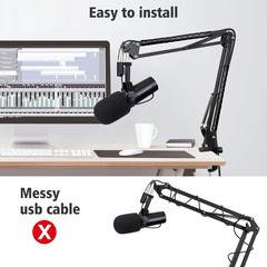 SUNMON Shure SM7dB Boom Arm Mic Stand – Mic Boom Arm with Foam Mic Cover Comp…
