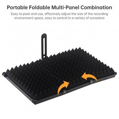 Folding Foam Studio Microphone Isolation Shield Recording Sound Absorber 3 Panel