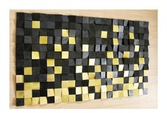 Black & Natural Wood Wall Art, acoustic sound diffuser panels,3d Sound diffuser.
