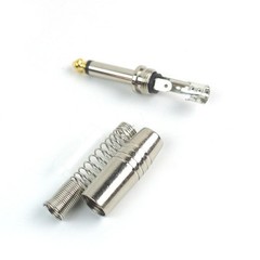 2x Straight Male Mono Phone Plug Guitar Cable Audio Connector Jack 1/4“ Spring