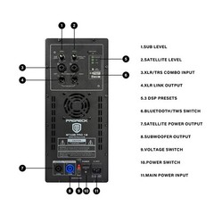 proreck Stage Pro 12 8000W PA Speaker System 3 DSP Presets, TWS BT