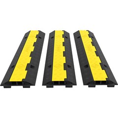 VEVOR 3pcs 2Channel Rubber Electrical Wire Cable Cover Ramp Guard Cord Protector