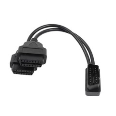 Right Angle OBD2 Splitter, Universal 16 Pin OBDII Extension Y Cable Black