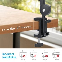 Microphone Boom Arm 360 Rotatable Adjustable Mic Stand w/ 3/8 to 5/8 Adapter