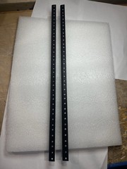 2 (One Pair) 12U / 12 SPACE Rack Rails 21″ Lg Tapped 10/32″ for Amplifier Rack