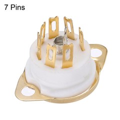 4 Pcs 7 Pins Tube Socket Ceramic Vacuum Tube Protect Tube Pin Socket White
