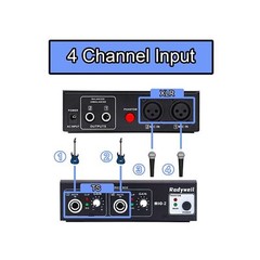 Microphone Preamp Mic Booster 4 Input Max 65db DI Box with 48V Phantom Power …