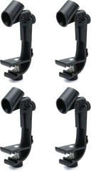 QWORK 4 Pack Adjustable Drum Microphone Clip Snare Rim Mount Holder Black