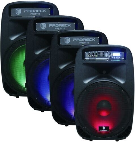 PRORECK 15 in Powered PA DJ Speaker 2000W Outdoor BBQ Event Karaoke Bluetooth