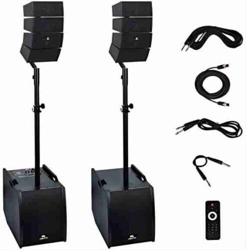 PRORECK Club AEF 12″ Powered PA Speaker System DJ Sound Equipment Combo Set