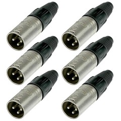 6 Pcs Neutrik NC3MX XLR 3-Pin Male Cable Connector Adapter Mic Microphone Mixer